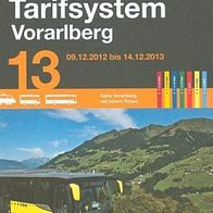Broschüre Tarifsystem Verkehsrverbund Vorarlberg 12-13 VVV Eisenbahn Autobus Bus
