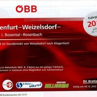 ÖBB Eisenbahn Fahrplan Kärnten Klagenfurt-Weizelsdorf-Feistritz-Rosenbach 12-13