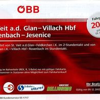ÖBB Eisenbahn Fahrplan Kärnten St. Veit an der Glan - Rosenbach - Jesenice 12-13