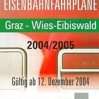 Eisenbahn Fahrplan Graz- Wies-Eibiswald 04-05 Köflacher-Bahn GKB Österreich Zug