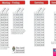 Eisenbahn Fahrplan S-Bahn 7 Graz - Gaisfeld 2012-13 Köflacher GKB Köflacherbahn