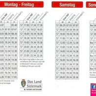 Eisenbahn Fahrplan S-Bahn 7 Graz-Köppling-Krottendorf-Ligist 2013 Köflacher GKB