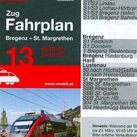 Eisenbahn Fahrplan S3 St. Margrethen - Bregenz 12-13 Vorarlberg Österreich Sankt