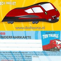 ÖBB Kinder-Fahrkarte Jack Railjet Eisenbahn Fahrschein Österreich Eisenbahn Zug