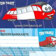ÖBB Kinder-Fahrkarte Tobi Talent Eisenbahn Fahrschein Österreich Eisenbahn Zug