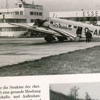 Flughafen ESSEN Mülheim in historischem REPORT 1934 mit Ju 52 der Lufthansa D DU