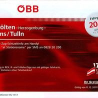 ÖBB Eisenbahn Fahrplan St. Pölten - Herzogenburg - Krems - Tulln 2012 Österreich
