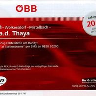 ÖBB Eisenbahn Fahrplan Wien - Wolkersdorf - Mistelbach - Laa an der Thaya 2013
