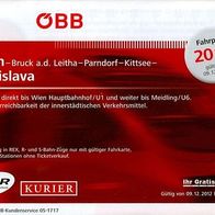 ÖBB Eisenbahn Fahrplan Wien-Bruck an der Leitha-Parndorf-Kittsee-Bratislava 2013