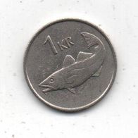 Münze Island 1 Krona 1984