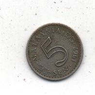 Münze Malaysia 5 Sen 1967