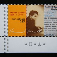 BRD MiNr 2566 100 Gebtag Hannah Arendt Eckrand postfrisch