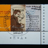 BRD MiNr 2566 100 Gebtag Hannah Arendt Eckrand Ersttagsstempel Berlin