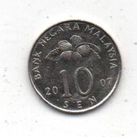 Münze Malaysia 10 Sen 2007