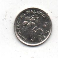 Münze Malaysia 5 Sen 1998