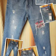 Blaue 3 / 4 Jeans von Jeans New Fashion Größe 32 - Neu mit Etikett