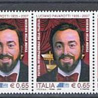 Italien 2009 BM Pavarotti als 4er-Streifen waagerecht SR re. postfrisch