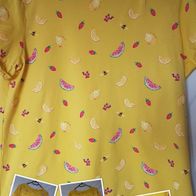 Gelbes Shirt mit Muster von Tom Tailor Gr. L Neu ohne Etikett