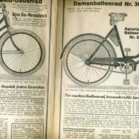 Mädchen/ Damen Ballon Fahrrad "AGRARIA" Orig historischer Prospekt 1934