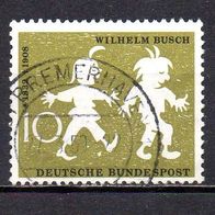 Bund BRD 1958, Mi. Nr. 0281 / 281, Wilh. Busch, gestempelt Bremerhaven 27.03.58#13901