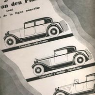 Willy van den Plas " historische französische AUTO Reklame aus dem Jahr 1926