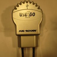 USB Ladegerät Ansmann USB2Go KN-ADA031B silber Output 5V 750mA Netzteil