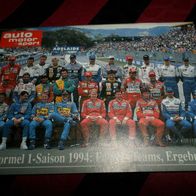 Auto Motor Sport Die Formel 1 Saison 1994 Fahrer, Teams, Ergebnisse 24 S + Poster