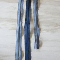 3 lange Reißverschlüsse Reißverschluss grau und blau Schneiderzubehör z.T. neu