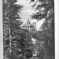 Schloss Drachenburg mit Drachenfels Zahnradbahn " historischer Fotodruck 1910