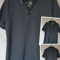 Blau / Graues Polo Hemd / Shirt von James & Nicholson Gr. L Neu o. Eitikett