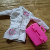 Barbie Oberteil Jacke Mantel Arztkittel mit Koffer