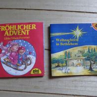2 Mini Büchlein Fröhlicher Advent 1989 Pixi 594 + Weihnachten in Bethlehem Favorit