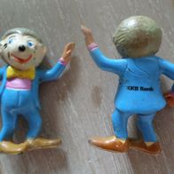 Vintage Werbefigur gummi Figur KKB Bank Igel stehend 6cm hoch