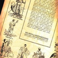 Ski Reklame für Wintersport der Textil Firma " Velisch & Hochgesang " München 1924