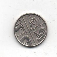 Münze England 5 Pence 2008