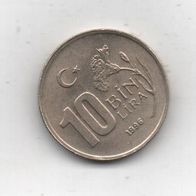 Münze Türkei 10 Lira 1996