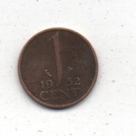 Münze Niederlande 1 Cent 1952