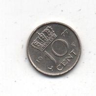 Münze Niederlande 10 Cent 1977