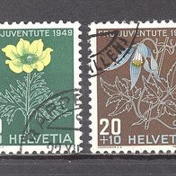 Schweiz, 1949, Mi. 542, 543, Pro Juventute, 2 Briefm., gest.