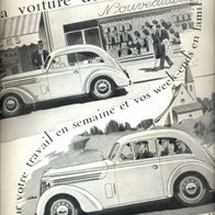 LA Juvaquatre 6 CV" historische Renault Auto Reklame Original datiert 1938