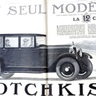 Hotchkiss 12PS Original Automobil Reklame Plakat 1926 doppelseitiges Grossformat