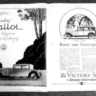 BALLOT & DODGE " Original ART DéCO aUToMobil Reklamen 1928 Hartmann Koffer