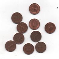 Lot Münzen 1 Pfennig BRD 10 Stück (46)