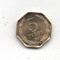 Münze Chile 5 Pesos 1997.