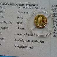 2010 Ludwig van Beethofen Gold PP Notenschlüssel