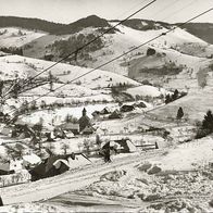 alte AK Wieden 1970, Skifahrer im Schnee, Schlepplift