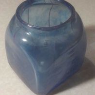 Barthmann Cristall Handmade in W.-Germany 24% PbO blau Vase Glaskunst