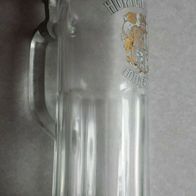 Bierkrug aus Glas mit Zinndeckel 0,5Liter Ø8cm Gesamthöhe 27cm Glas: Sahm Zinn: ERBO