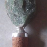 Weinflaschenverschluss Flaschenkorken mit grünem Stein Zierkorken Länge: 11,5 cm