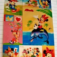 Disney Minnie Zeitschriften Beileger - 10 Sammel Sticker Aufkleber Glitzer